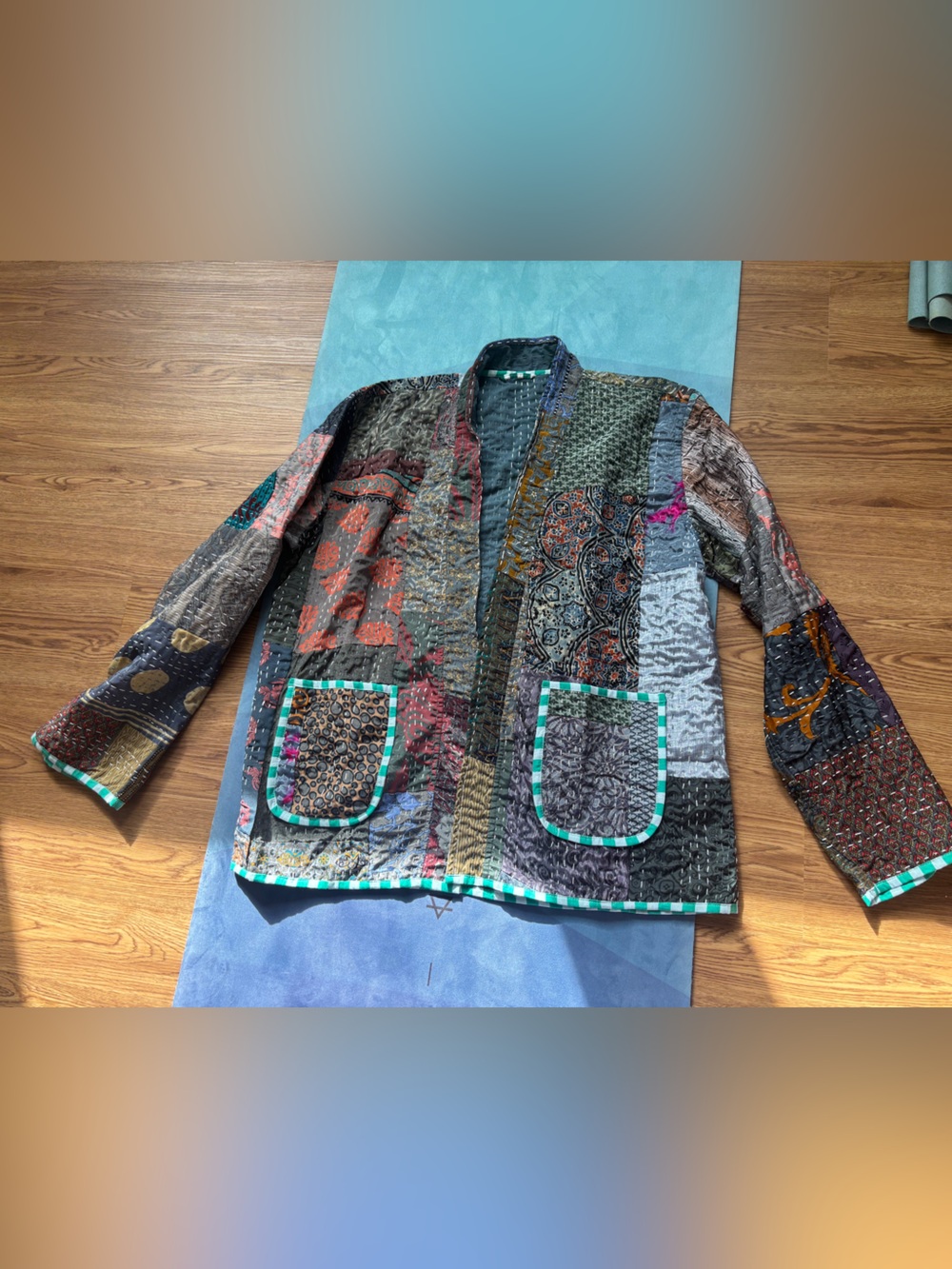 Kantha Patchwork Quilt Jacket — Multicolor Bohemian Coat